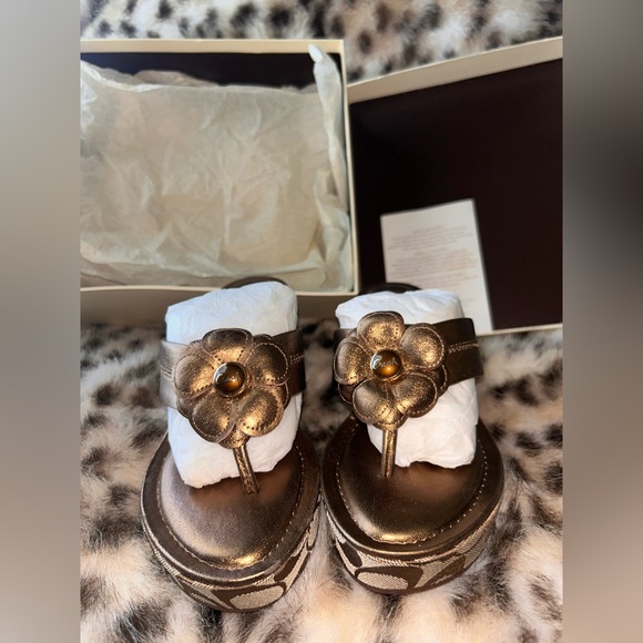 Coach Shoes - Coach Poppy Harley Metallic Bronze Wedge Y2k 2008  - NWT -